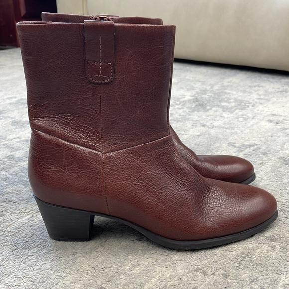 New Munro Tyler Western Ankle Boots Bootie Dark Rust Brown Sz 7.5 Narrow - Picture 5 of 14